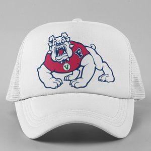 NEW Fresno State Bulldogs Mascot Foam Trucker Mesh Snapback Hat WHITE